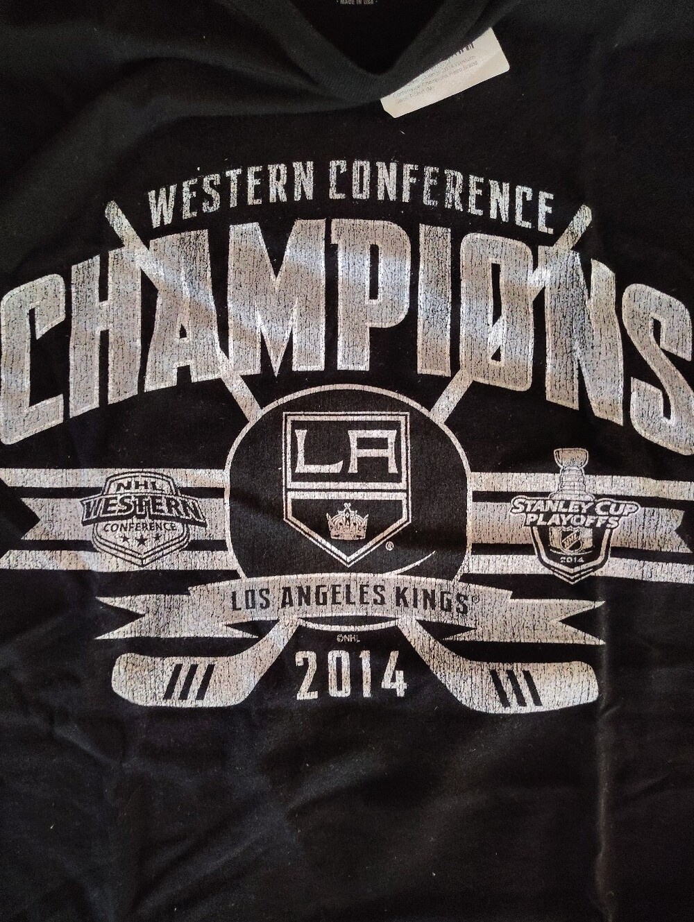 Los Angeles Kings 2014 Western Conference Champions Black Graphic Tee Size Med